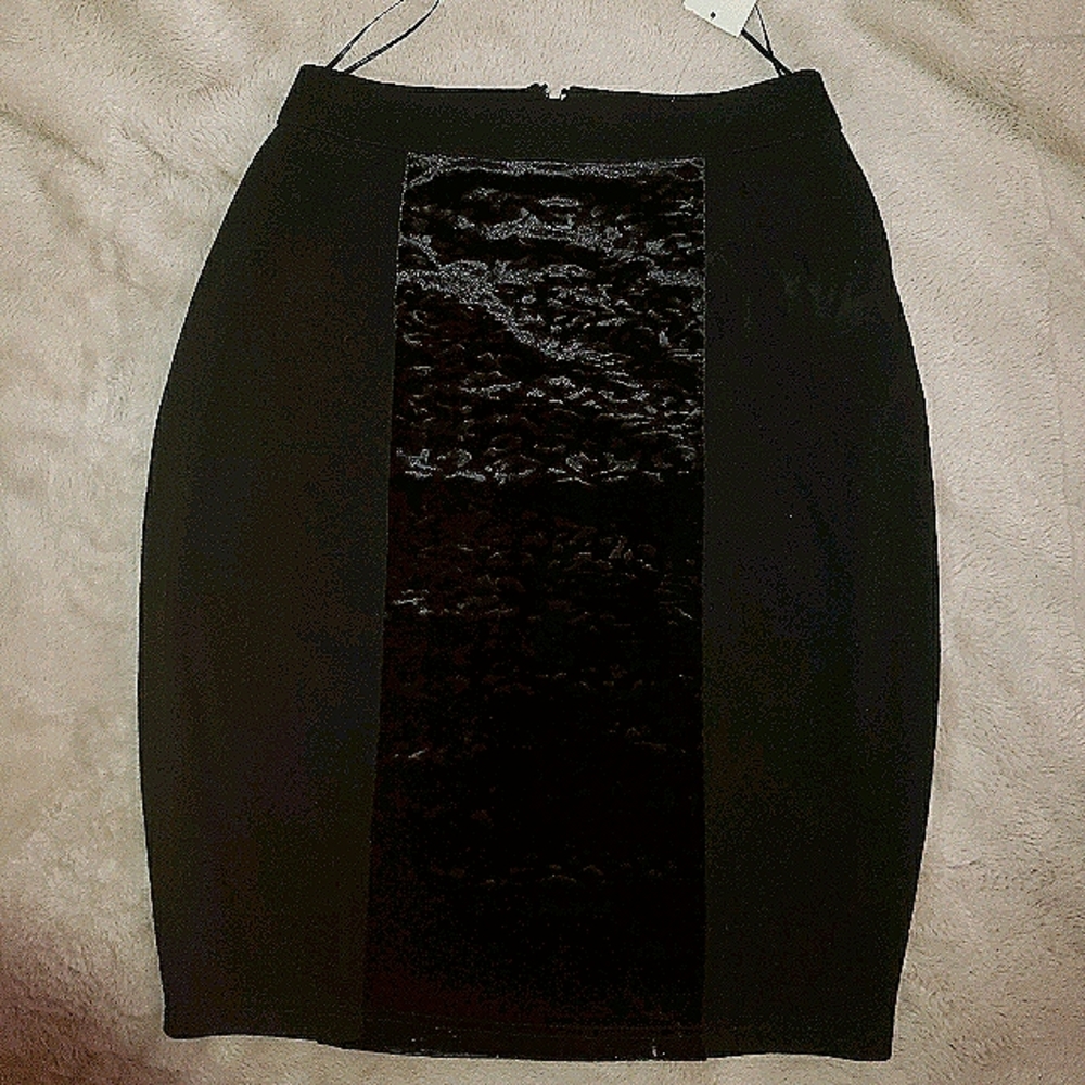 Sugarhill Boutique Black w/ Velvet Pencil Skirt